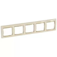   Legrand Valena 774155 5-ös elefántcsont / arany keret vízszintes elhelyezéssel (Legrand 774155)