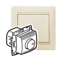   Legrand Valena 774160 forgatógombos fényerőszabályzó (dimmer) izzó- és halogénlámpához 100-1000W ELV halogén ferromágneses trafóval, elefántcsont burkolattal keret nélkül, süllyesztett 10A 250V (Legrand 774160)