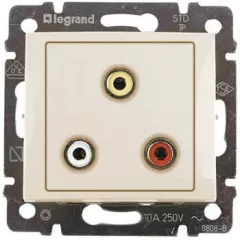   Legrand 774184 Valena hármas RCA csatlakozóaljzat, elefántcsont ( Legrand 774184 )