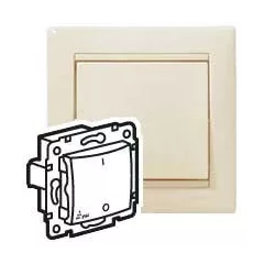   Legrand Valena 774192 vízmentes kétpólusú kapcsoló (102), elefántcsont burkolattal keret nélkül, süllyesztett, (IP44) 10A 250V (Legrand 774192)
