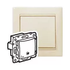   Legrand Valena 774199 vízmentes egypólusú nyomó (N101), elefántcsont burkolattal keret nélkül, süllyesztett, csengőjellel, (IP44) 10A 250V (Legrand 774199)