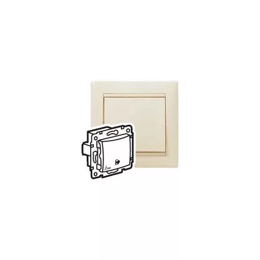 Legrand Valena 774199 vízmentes egypólusú nyomó (N101), elefántcsont burkolattal keret nélkül, süllyesztett, csengőjellel, (IP44) 10A 250V (Legrand 774199)