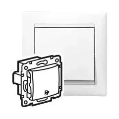   Legrand Valena 774216 egypólusú nyomó (N101), fehér burkolattal keret nélkül, süllyesztett, csengőjellel 10A 250V (Legrand 774216)