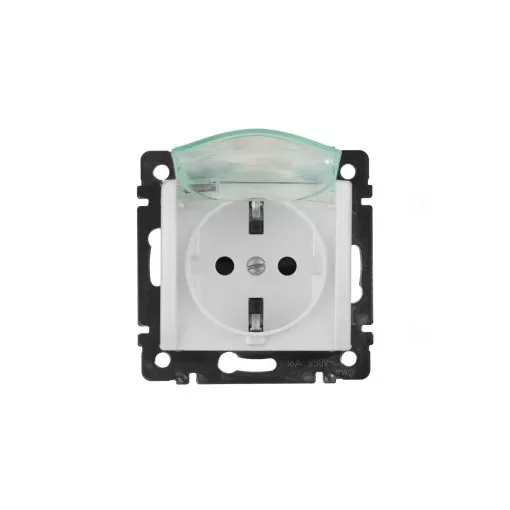 Legrand 774220 Valena IP44 2P+F csatlakozóaljzat csapófedéllel, keret nélkül fehér ( Legrand 774220 )