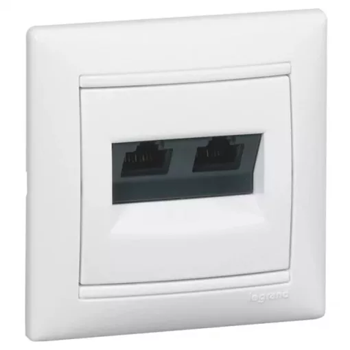Legrand Valena 774231 Informatikai csatlakozóaljzat 2xRJ45 Cat5e UTP fehér burkolattal keret nélkül (Legrand 774231)