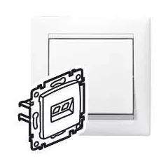   Legrand Valena 774245 Informatikai csatlakozóaljzat 2xRJ45 Cat6 STP fehér burkolattal keret nélkül (Legrand 774245)