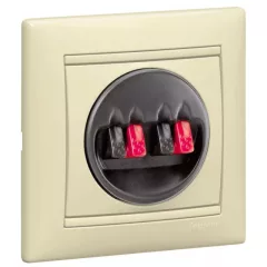   Legrand Valena 774324 sztereó hangszóró-csatlakozóaljzat 4 db kivezetéssel elefántcsont burkolattal. keret nélkül, süllyesztett (Legrand 774324)