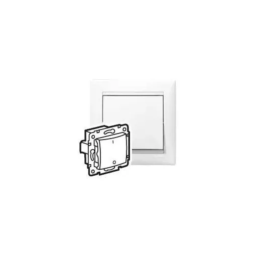 Legrand Valena 774402 kétpólusú kapcsoló (102), fehér burkolattal keret nélkül, süllyesztett 10A 250V (Legrand 774402)