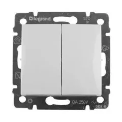   Legrand Valena 774408 dupla váltóérintkezős kapcsoló (106+6), fehér burkolattal keret nélkül, süllyesztett 10A 250V (Legrand 774408)