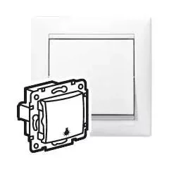   Legrand Valena 774412 egypólusú nyomó (N101), fehér burkolattal keret nélkül, süllyesztett, lámpajellel 10A 250V (Legrand 774412)