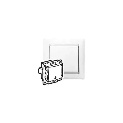 Legrand Valena 774412 egypólusú nyomó (N101), fehér burkolattal keret nélkül, süllyesztett, lámpajellel 10A 250V (Legrand 774412)