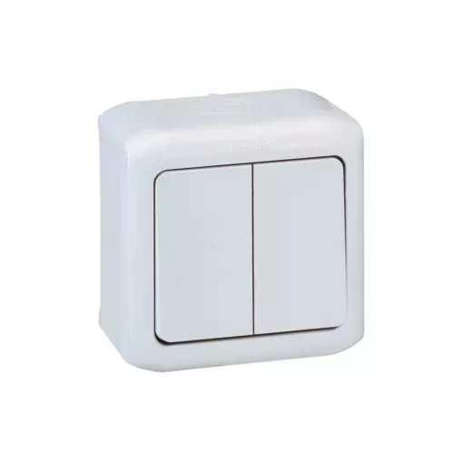 Legrand Forix 782362 vízmentes csillárkapcsoló (105), fehér burkolattal, kerettel, falon kívüli 10A 250V IP44 (Legrand 782362)