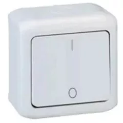   Legrand Forix 782386 vízmentes kétpólusú kapcsoló (102), szürke burkolattal, kerettel, falon kívüli 10A 250V IP44 (Legrand 782386)