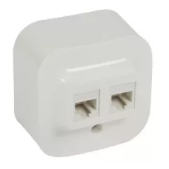   Legrand Forix 782428 Informatikai csatlakozóaljzat 2xRJ45 Cat5e UTP fehér burkolattal, kerettel, falon kívüli IP20 (Legrand 782428)