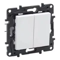   Legrand Niloé Step 863108 kettős váltókapcsoló, 10AX, fehér (Legrand 863108 / 863108B)