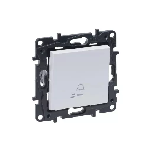 Legrand Niloé Step 863110 egypólusú nyomó jelzőfénnyel, csengőjellel, fehér (Legrand 863110 / 863110B)