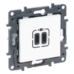   Legrand Niloé Step 863139 2xUSB-C töltőaljzat 5V 3A 15W, fehér (Legrand 863139 / 863139B)
