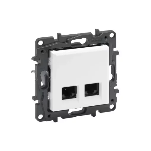 Legrand Niloé Step 863158 2xRJ45 Cat.5E FTP aljzat, fehér (Legrand 863158 / 863158B)