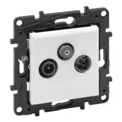   Legrand Niloé Step 863180 TV-R-SAT csillagpontos aljzat (1,5 dB /, fehér (Legrand 863180 / 863180B)