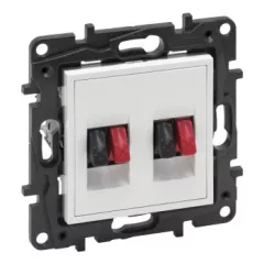   Legrand Niloé Step 863186 kettős hangszóró aljzat, fehér (Legrand 863186 / 863186B)
