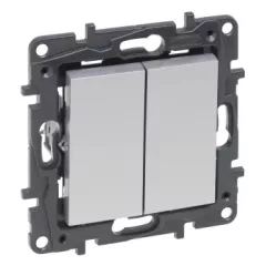  Legrand Niloé Step 863305 csillárkapcsoló, 10AX, alumínium (Legrand 863305 / 863305B)