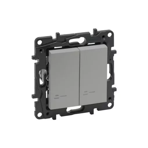Legrand Niloé Step 863315 csillárkapcsoló jelzőfénnyel, 10AX, alumínium (Legrand 863315 / 863315B)
