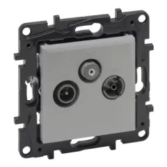   Legrand Niloé Step 863378 TV-R-SAT átmenő aljzat (14 dB /, alumínium (Legrand 863378 / 863378B)