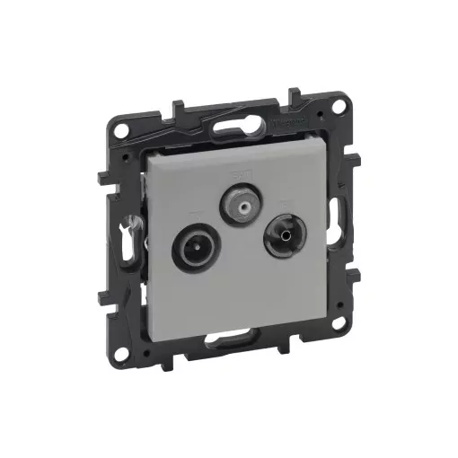 Legrand Niloé Step 863378 TV-R-SAT átmenő aljzat (14 dB /, alumínium (Legrand 863378 / 863378B)