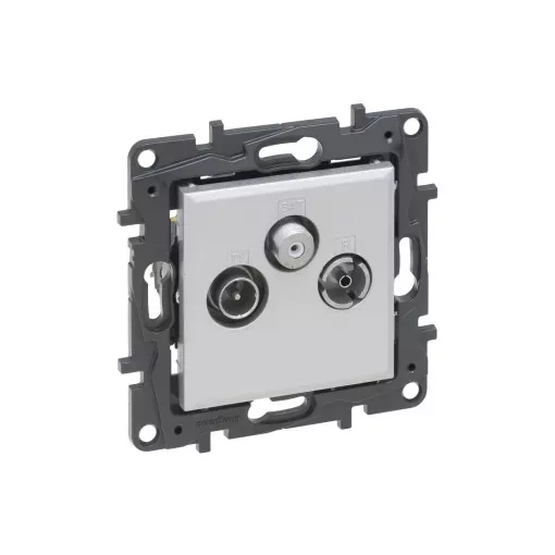 Legrand Niloé Step 863380 TV-R-SAT csillagpontos aljzat (1,5 dB /, alumínium (Legrand 863380 / 863380B)