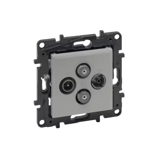 Legrand Niloé Step 863382 TV-R-SAT-SAT csillagpontos aljzat (1,5 dB /, alumínium (Legrand 863382 / 863382B)