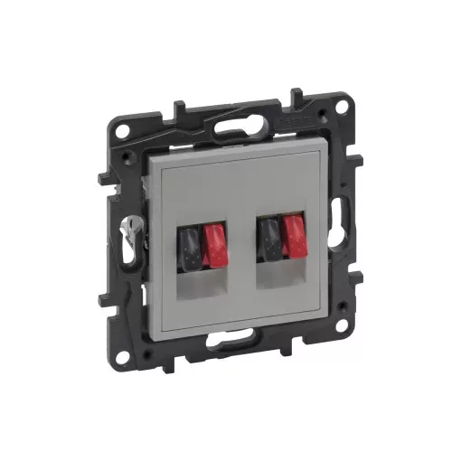 Legrand Niloé Step 863386 kettős hangszóró aljzat, alumínium (Legrand 863386 / 863386B)
