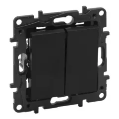   Legrand Niloé Step 863508 kettős váltókapcsoló, 10AX, fekete (Legrand 863508 / 863508B)
