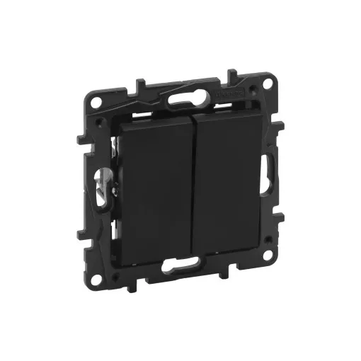 Legrand Niloé Step 863508 kettős váltókapcsoló, 10AX, fekete (Legrand 863508 / 863508B)