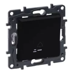   Legrand Niloé Step 863510 egypólusú nyomó jelzőfénnyel, csengőjellel, fekete (Legrand 863510 / 863510B)