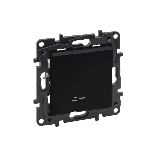 Legrand Niloé Step 863511 egypólusú kapcsoló jelzőfénnyel (rugós /, 10AX, fekete (Legrand 863511 / 863511B)