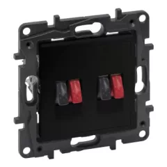   Legrand Niloé Step 863586 kettős hangszóró aljzat, fekete (Legrand 863586 / 863586B)