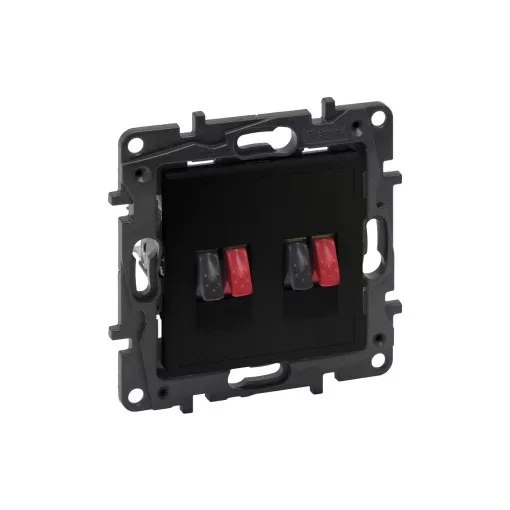 Legrand Niloé Step 863586 kettős hangszóró aljzat, fekete (Legrand 863586 / 863586B)