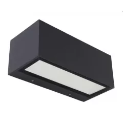  Lutec 5189112118 GEMINI, kültéri, fali lámpa, 20W, IP54 védettséggel, melegfehér ( 3000K ), 1230 lm, 5 év garanciával, LED panel, sötétszürke / átlátszó színben ( LUTEC 5189112118 )
