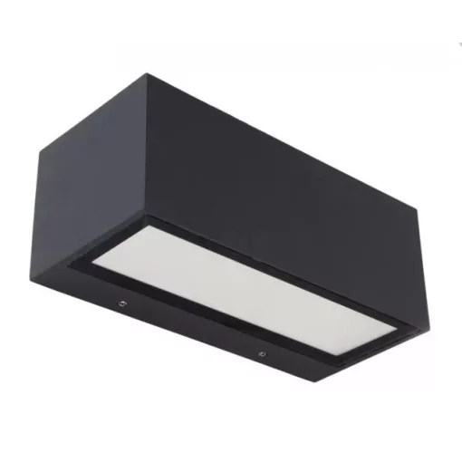 Lutec 5189112118 GEMINI, kültéri, fali lámpa, 20W, IP54 védettséggel, melegfehér ( 3000K ), 1230 lm, 5 év garanciával, LED panel, sötétszürke / átlátszó színben ( LUTEC 5189112118 )