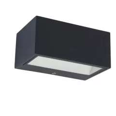   Lutec 5189113118 GEMINI, kültéri, fali lámpa, 10W, IP54 védettséggel, melegfehér ( 3000K ), 500 lm, 5 év garanciával, LED panel, sötétszürke / átlátszó színben ( LUTEC 5189113118 )