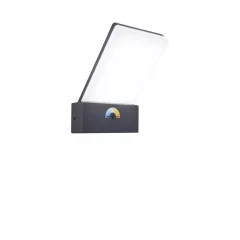   Lutec 5289001118 PANO, kültéri, fali lámpa, 16W, IP54 védettséggel, Állítható ( 3000/5000K ), 1200 lm, 5 év garanciával, LED panel, sötétszürke / opál színben ( LUTEC 5289001118 )