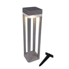   Lutec 6908002337 TABLE CUBE, kültéri, napelemes 1W, IP44 védettséggel, melegfehér ( 3000K ), 100 lm 2 év garanciával, LED panel, ezüstszürke / átlátszó színben ( LUTEC 6908002337 )