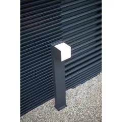   Lutec 7193802118 CUBA, kültéri, állólámpa 12W, IP54 védettséggel, melegfehér ( 3000K ), 600 lm, 5 év garanciával, LED panel, sötétszürke / opál színben ( LUTEC 7193802118 )