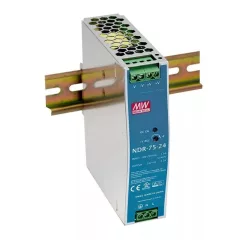   Mean Well NDR-75-24 Tápegység 1 fázisú, 75W, 24V DC kimenettel, 3,2A, 85...264 V AC, 50/60 Hz) ( NDR-75-24 )