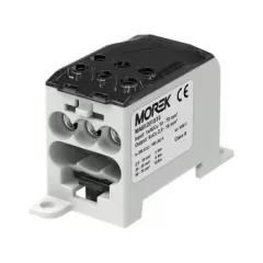   Morek MAB1201S10 OJL200A szürke elosztóblokk – be: 1×Al/Cu 10–70 mm², ki: 6×Cu 2,5–16 mm²