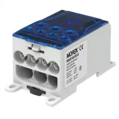   Morek MAB1401B10 OJL400A kék elosztóblokk – be: 1×Al/Cu 95–240 mm², ki: 4×35 / 3×50 mm²