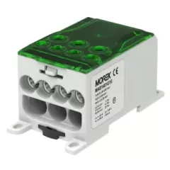   Morek MAB1401G10 OJL400A zöld elosztóblokk – be: 1×Al/Cu 95–240 mm², ki: 4×35 / 3×50 mm²