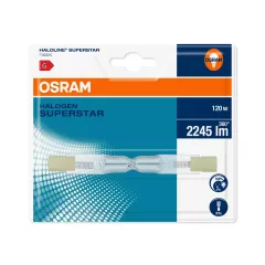   OSRAM halogén vonalizzó (ceruzaizzó), átlátszó üveg búra, R7s foglalat, 120W, 2245lm, 2900K meleg fehér, hossz: 78mm ( 4008321325372 )