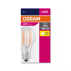   OSRAM Value LED fényforrás (izzó) körte forma átlátszó üveg búra, E27 foglalat, 11W, 1521lm, 2700K meleg fehér ( 4058075438514 )