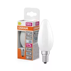   OSRAM Superstar+ dimmelhető LED fényforrás (izzó) gyertya forma, matt plasztik búra, E14 foglalat, 3,4W, 470lm, 4000K semleges fehér filament ( 4058075602793 )
